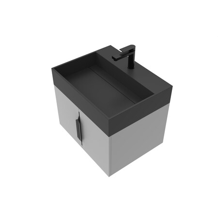 Castello Usa Amazon 24-inch Gray Vanity Set with Black Top and Black Handles CB-MC-24G-BL-2056-BL